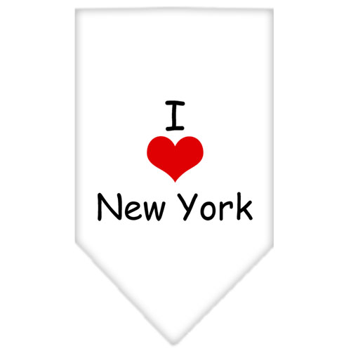 I Heart New York Screen Print Bandana White Small